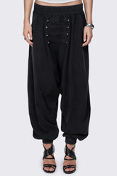 Saboteur Black Washed Harem Sweatpants