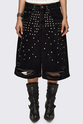 Brat Studded Distressed Jorts