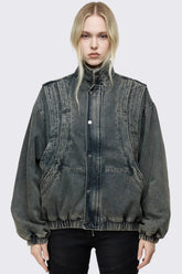Elix Blue Funnel Bomber Jacket