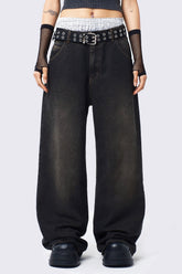 Echo Black Overdye Baggy Jeans