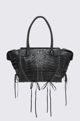 Avery Lace-Up Shoulder Bag