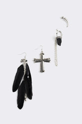 Dark Feathers Earring Set