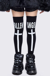 Fallen Angel Black Thigh Highs