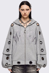 Hexa Grey Zip Up Hoodie