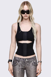 No Escape Black Vest Top