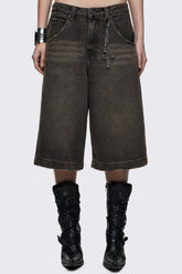 Brown Washed Jorts