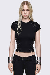 Oblivion Buckle Cut Out Baby Tee