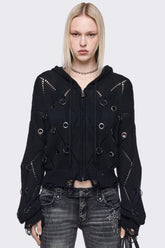 Ruin Knitted Zip-Up Hoodie