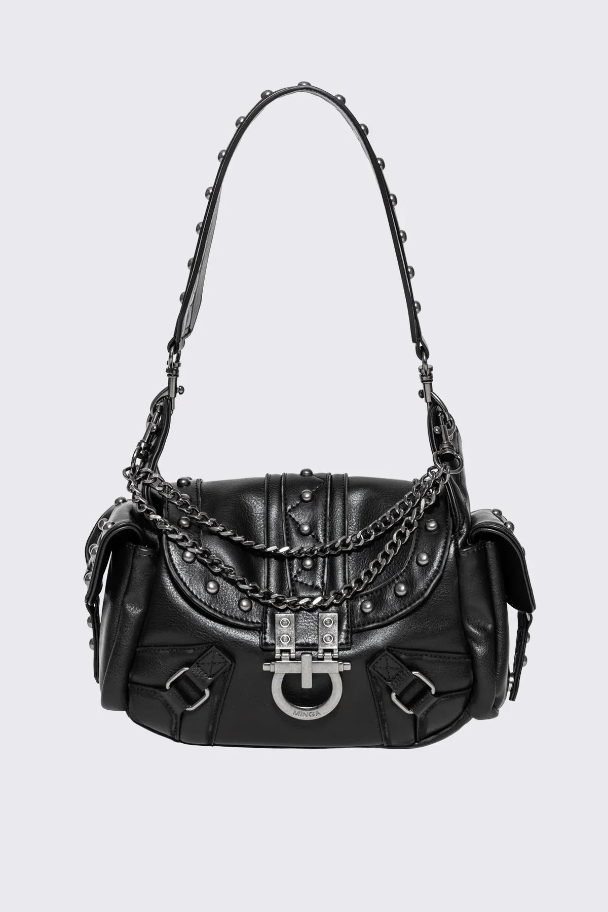 Sloane Studded Faux Leather Shoulder Bag