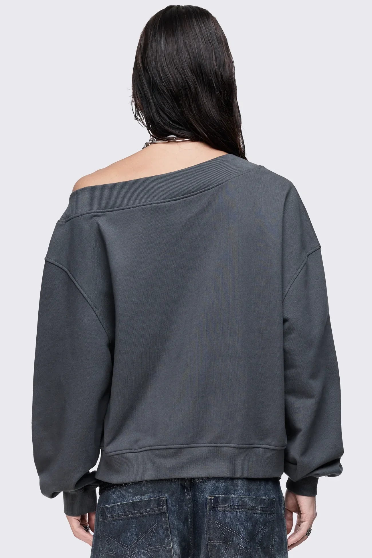 Requiem Graphic Off Shoulder Sweatshirt