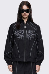 Void Black Sigil Graphic Windbreaker Jacket