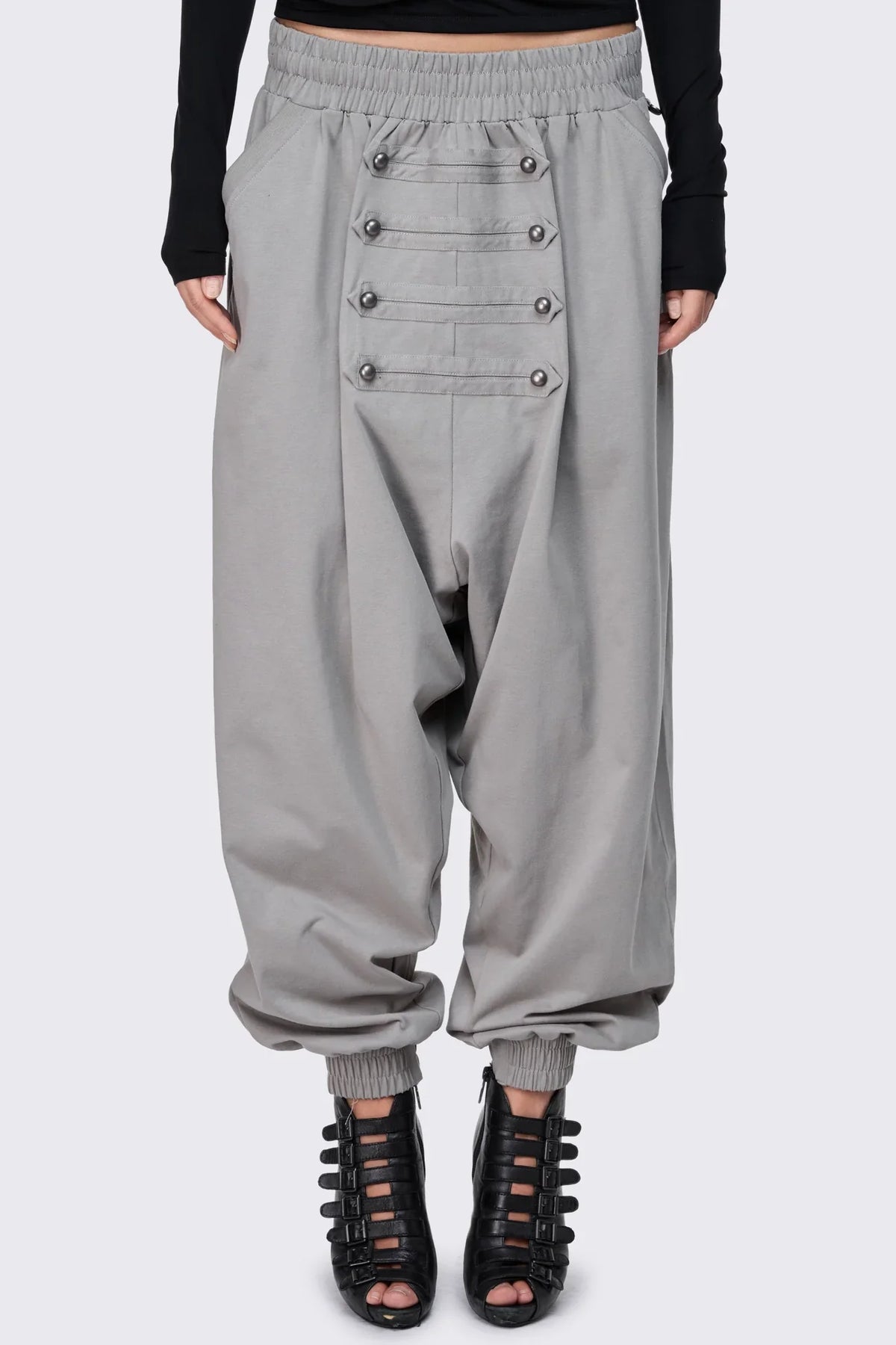Saboteur Grey Washed Harem Sweatpants