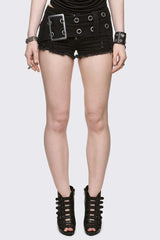 Gia Belted Mini Denim Shorts