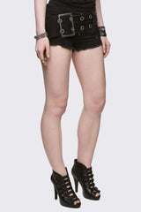 Gia Belted Mini Denim Shorts