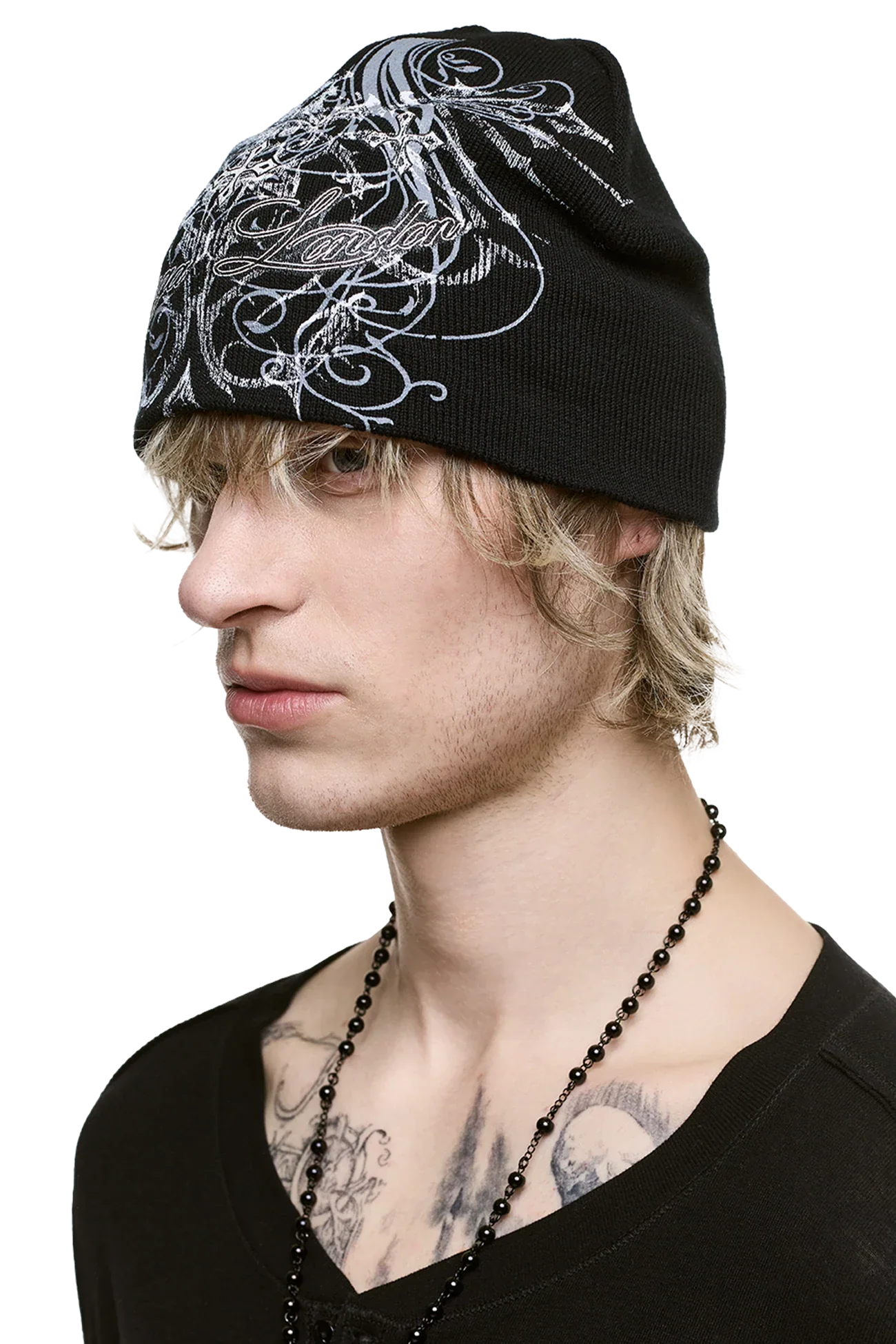 Chrome Angel Black Beanie