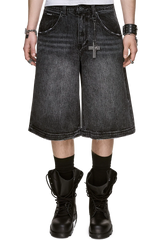 Worn Black Washed Jorts