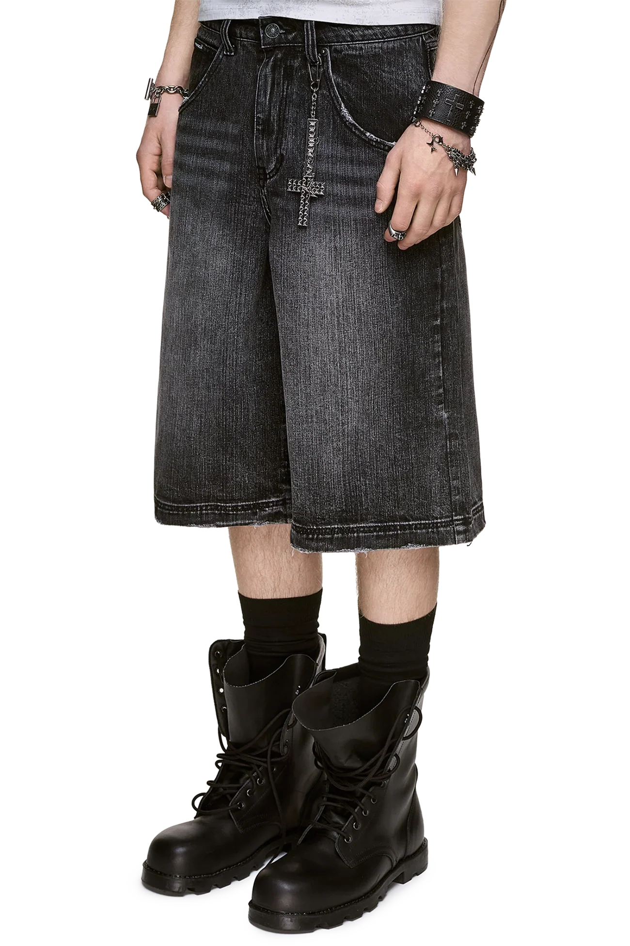 Worn Black Washed Jorts