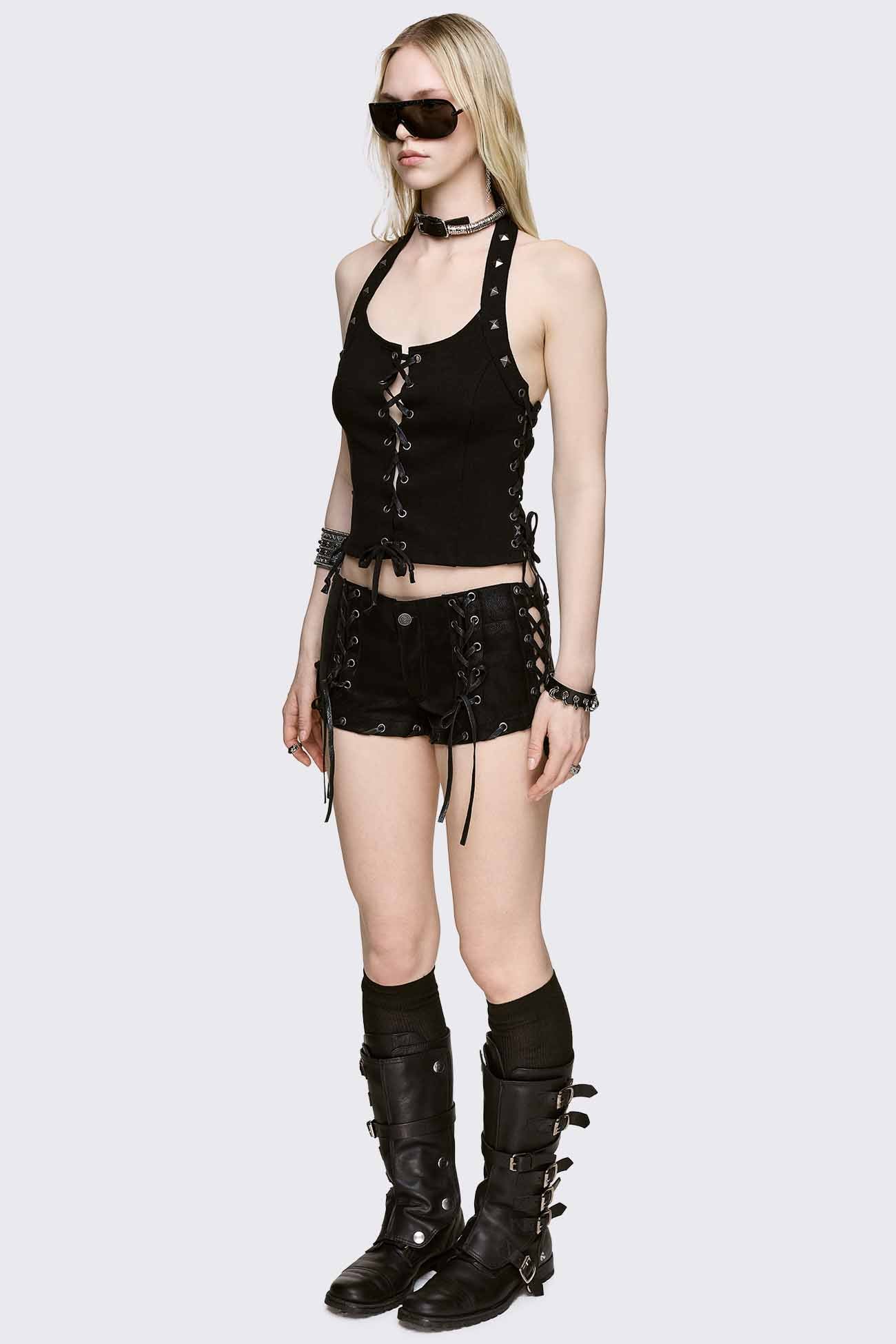 Dana Lace-Up Halter Top