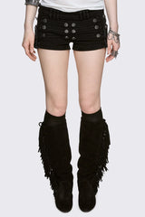 Hilda Military Mini Denim Shorts