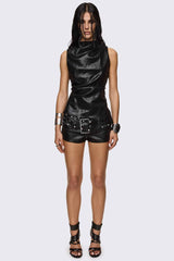 Null Faux Leather Vest Top