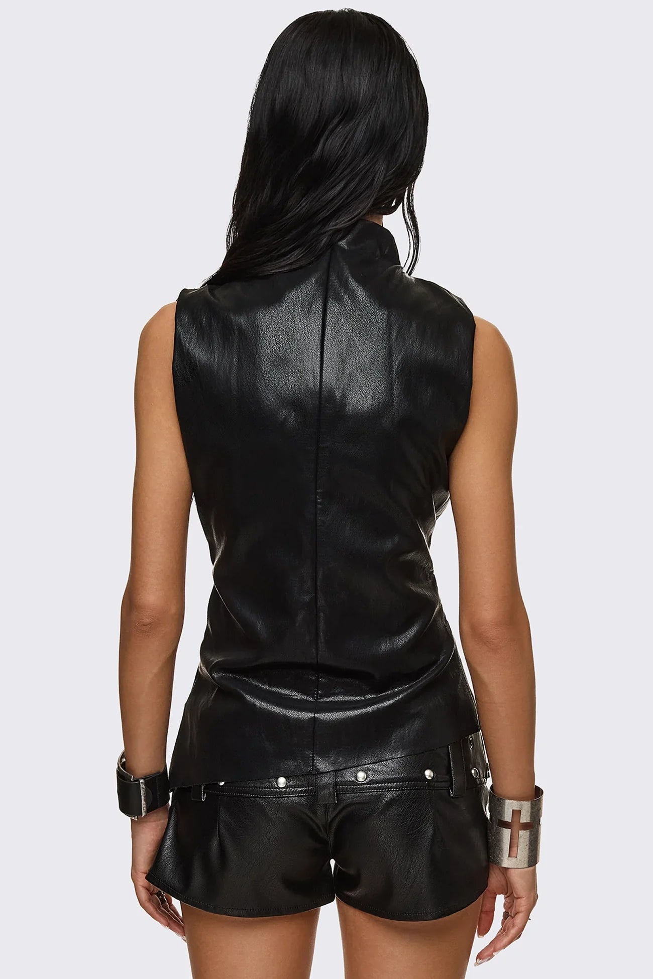 Null Faux Leather Vest Top