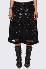Brat Studded Distressed Jorts