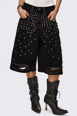 Brat Studded Distressed Jorts