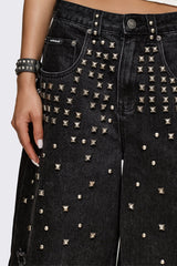 Brat Studded Distressed Jorts