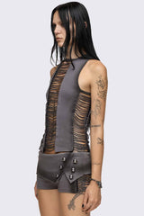 Wired Hanging Chain Cut Out Tank Top