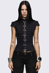 Salute Military Button Blouse