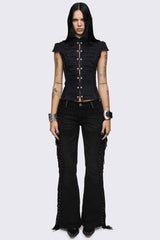 Salute Military Button Blouse