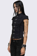 Salute Military Button Blouse