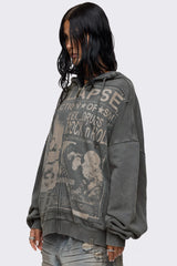 Relapse Washed Patch Graphic Zip Up Hoodie