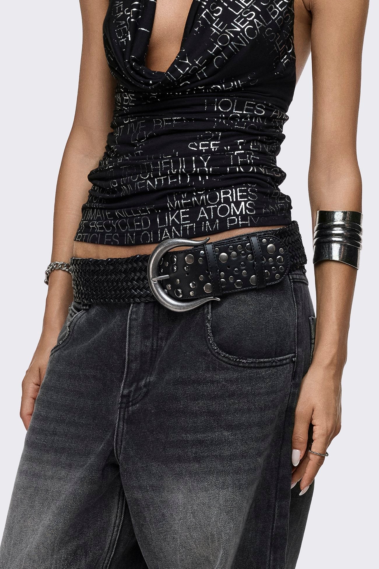 Avery Studded Braid Belt