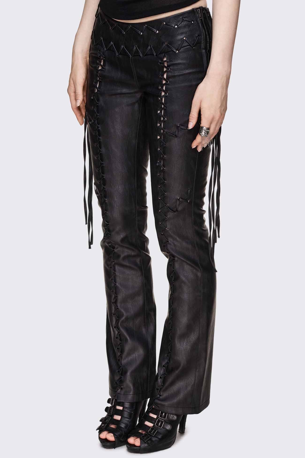 Backlash Zig Zag Lace Up Bootcut Pants