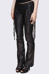 Backlash Zig Zag Lace Up Bootcut Pants