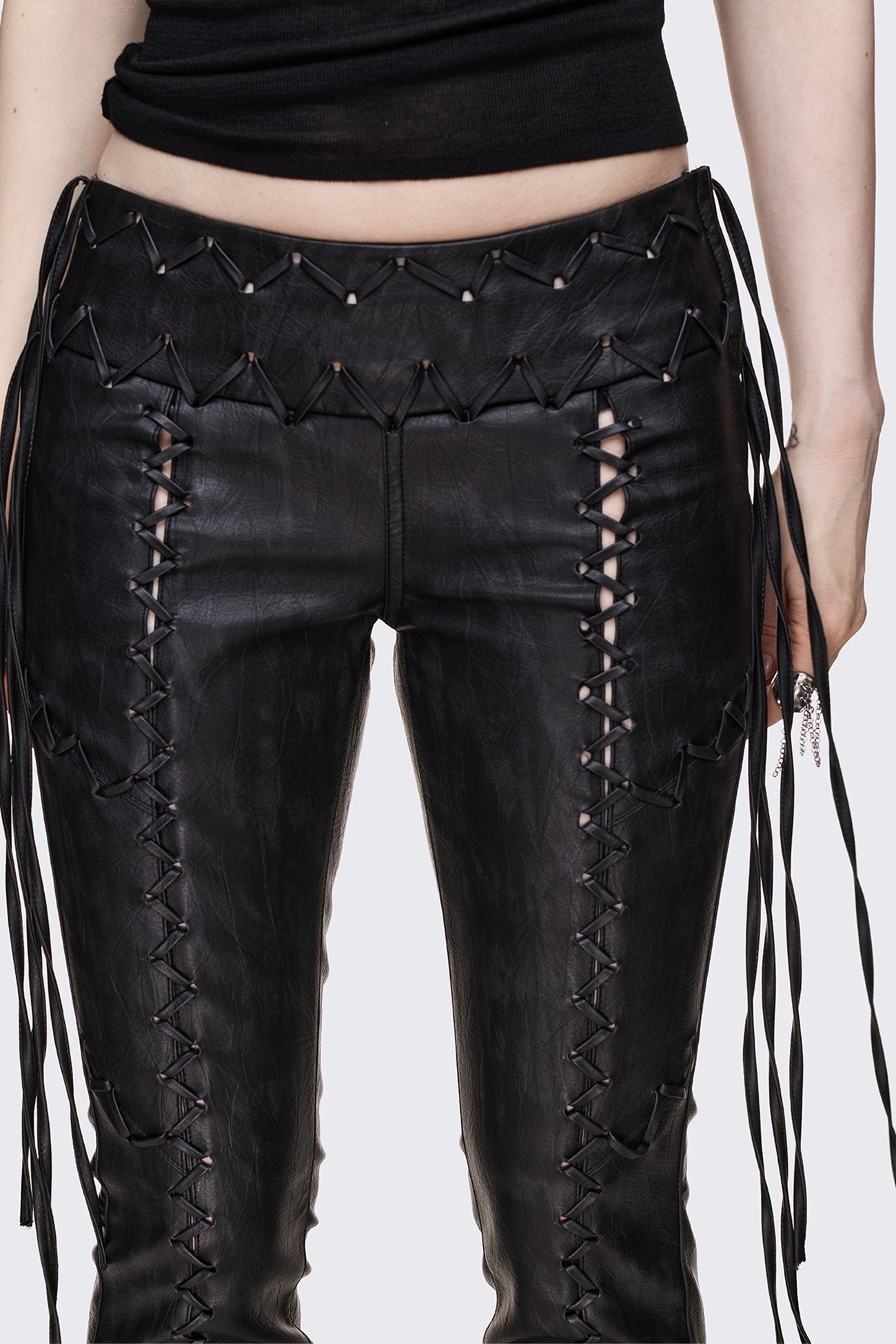 Backlash Zig Zag Lace Up Bootcut Pants