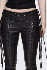 Backlash Zig Zag Lace Up Bootcut Pants