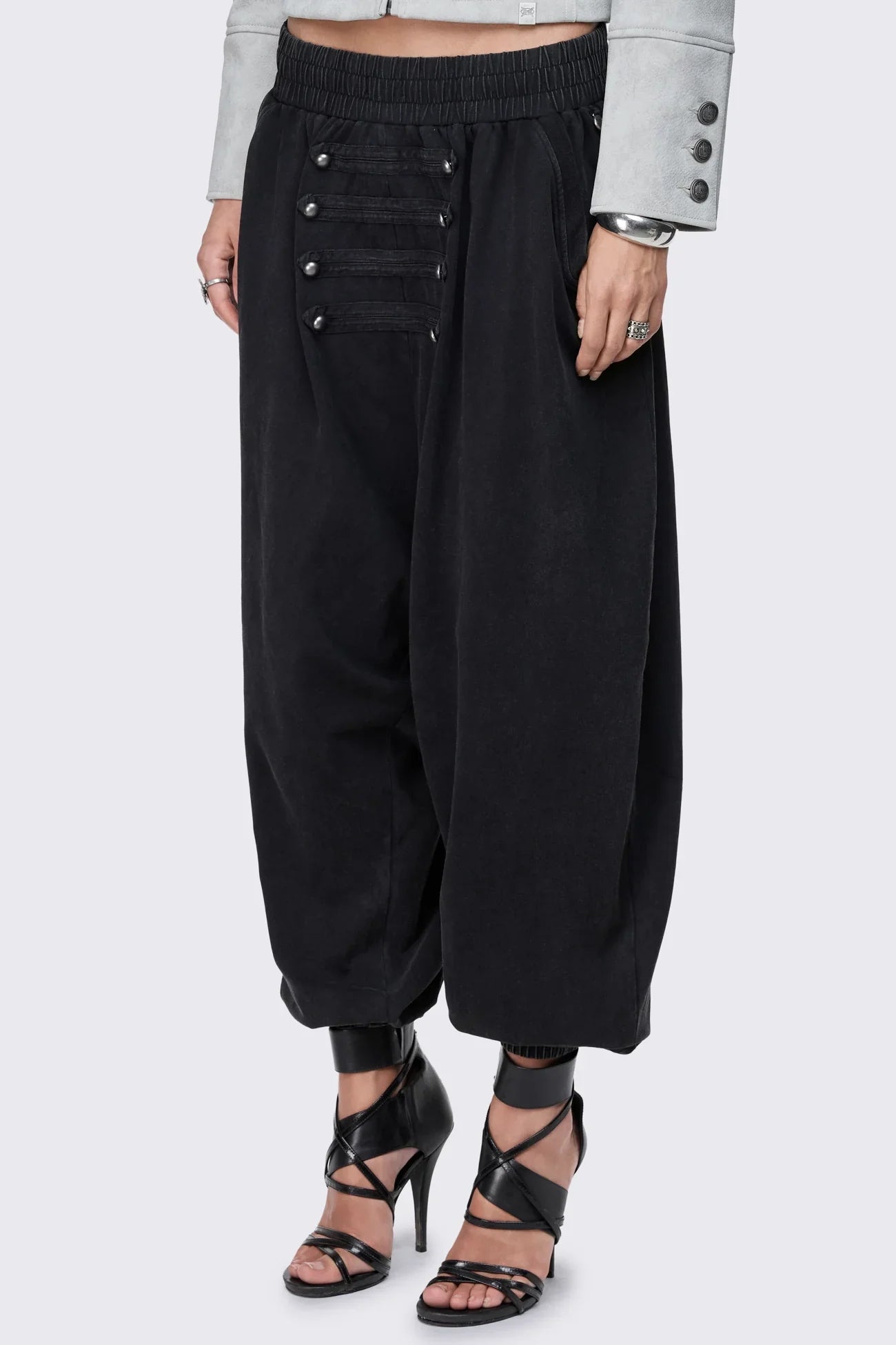 Saboteur Black Washed Harem Sweatpants