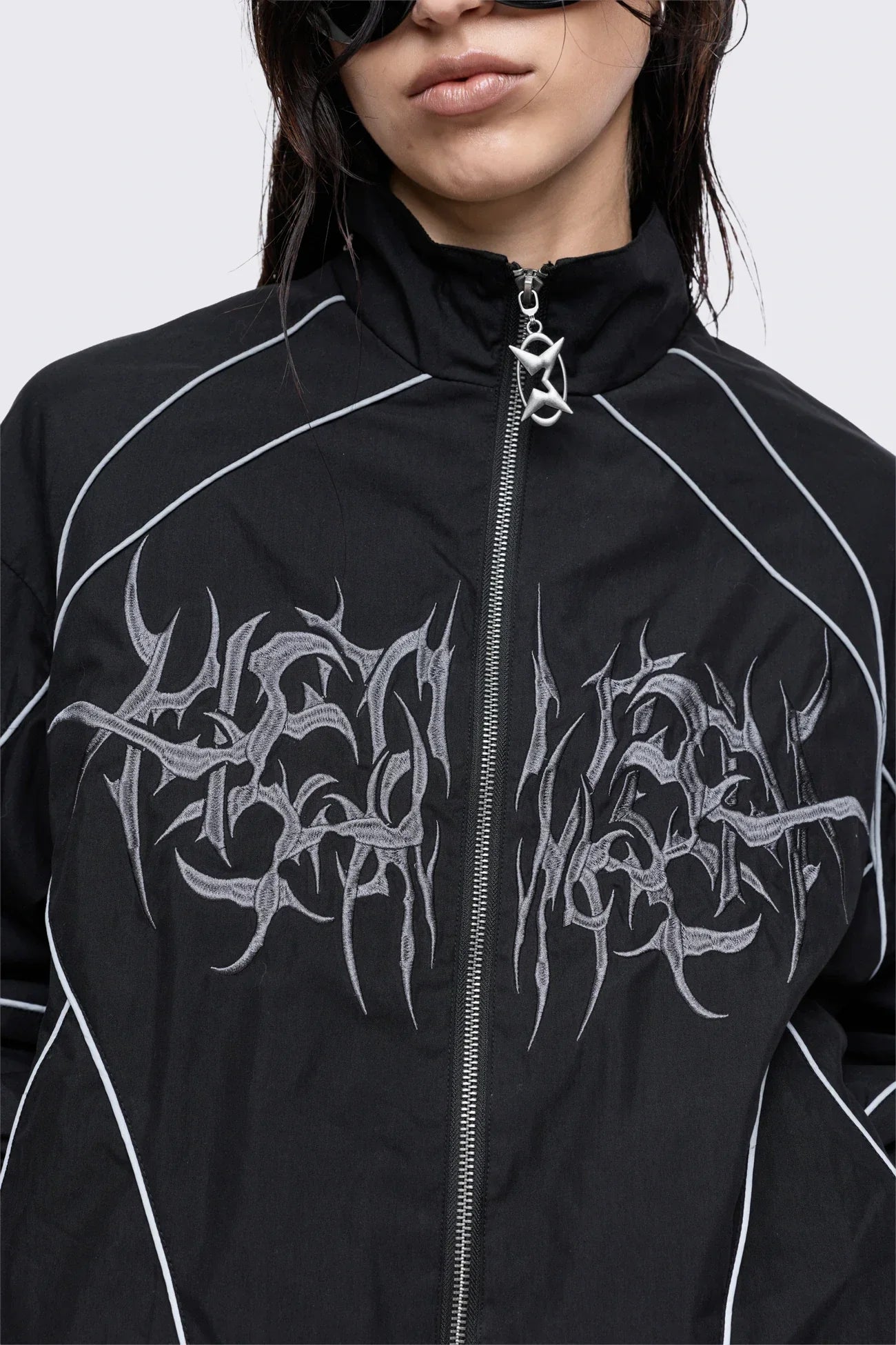 Void Black Sigil Graphic Windbreaker Jacket
