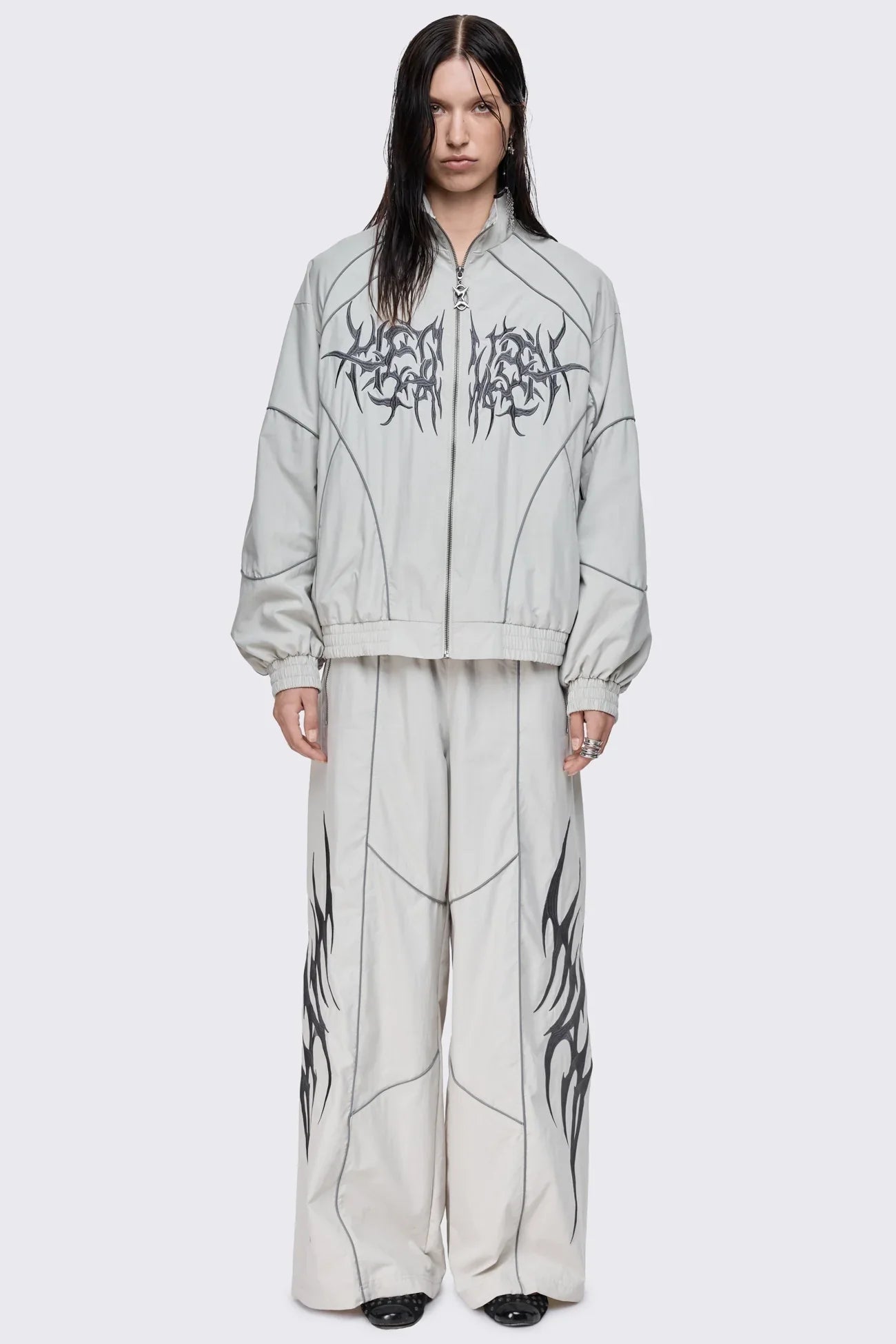 Void Grey Sigil Graphic Windbreaker Jacket