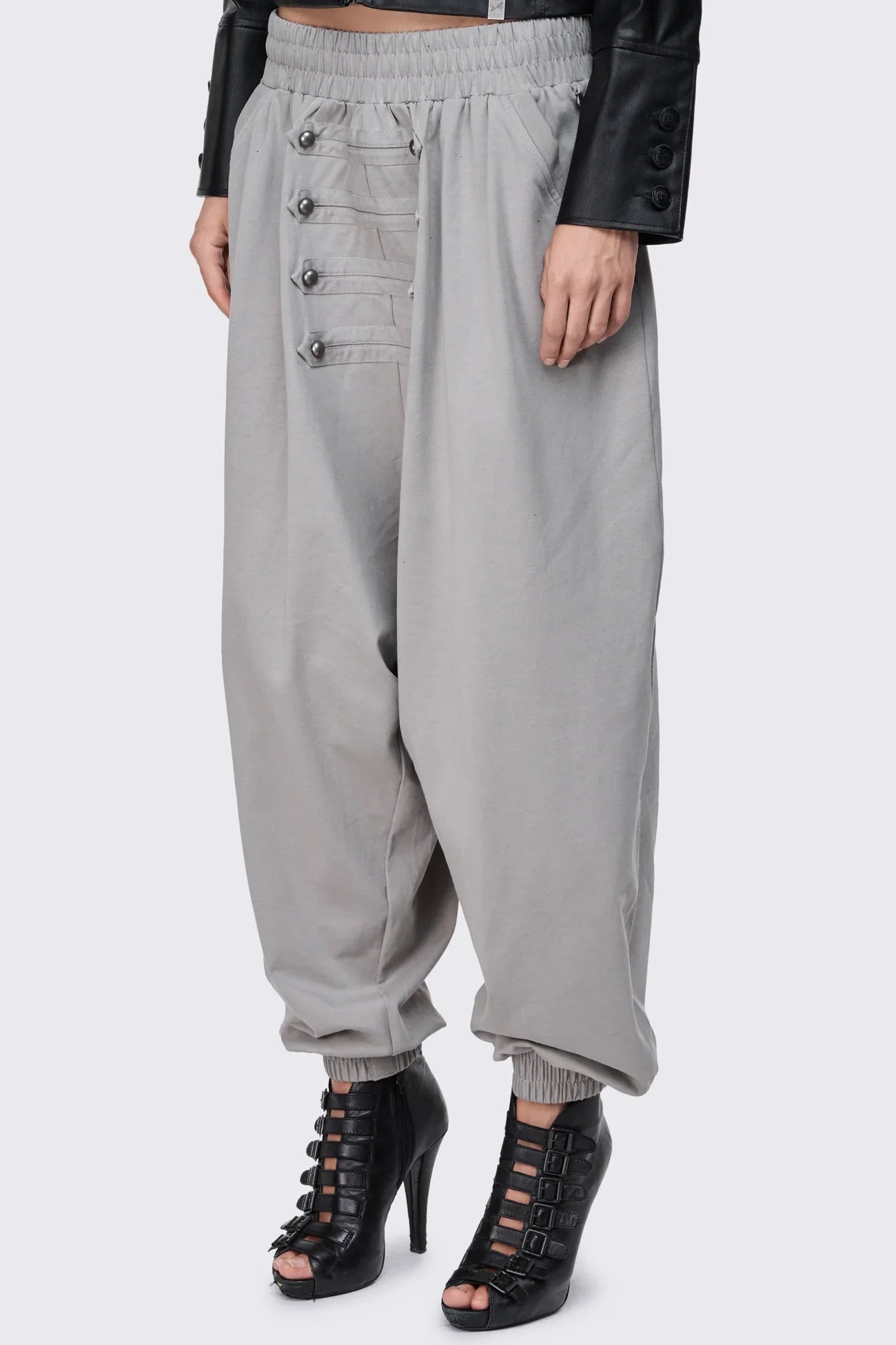 Saboteur Grey Washed Harem Sweatpants