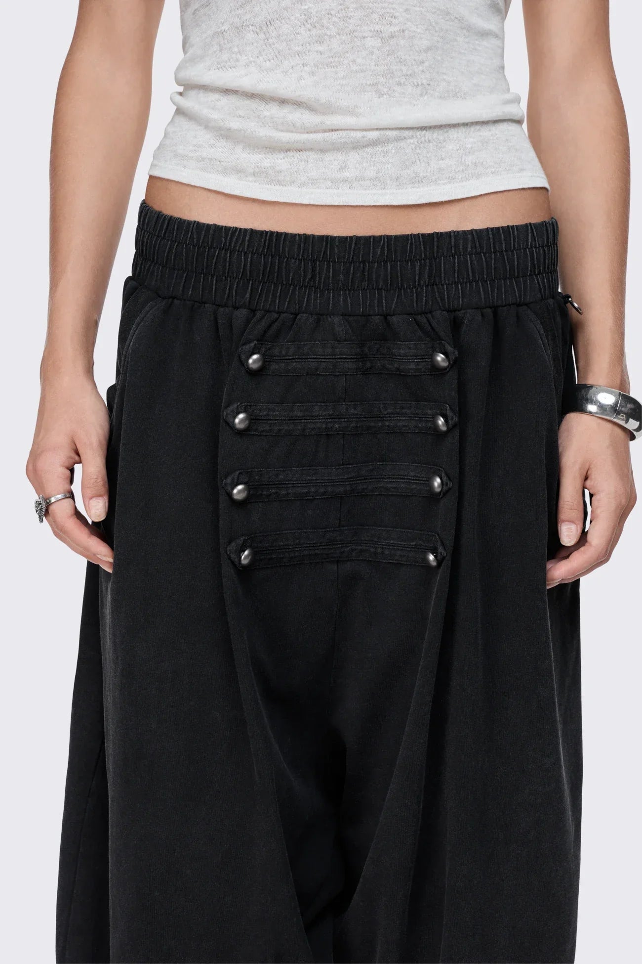 Saboteur Black Washed Harem Sweatpants