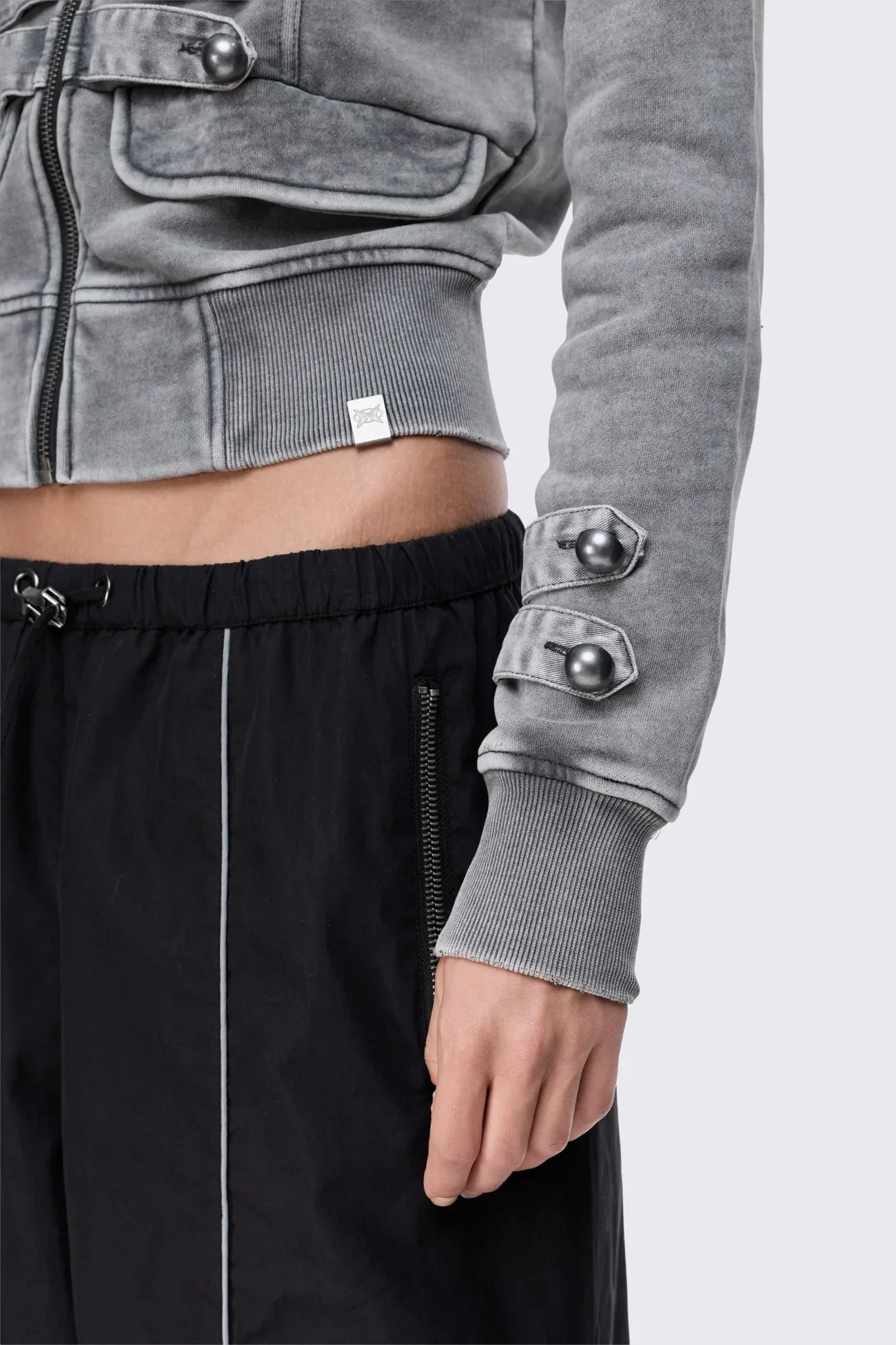 Siege Washed Military Sweat Zip Up Jacket