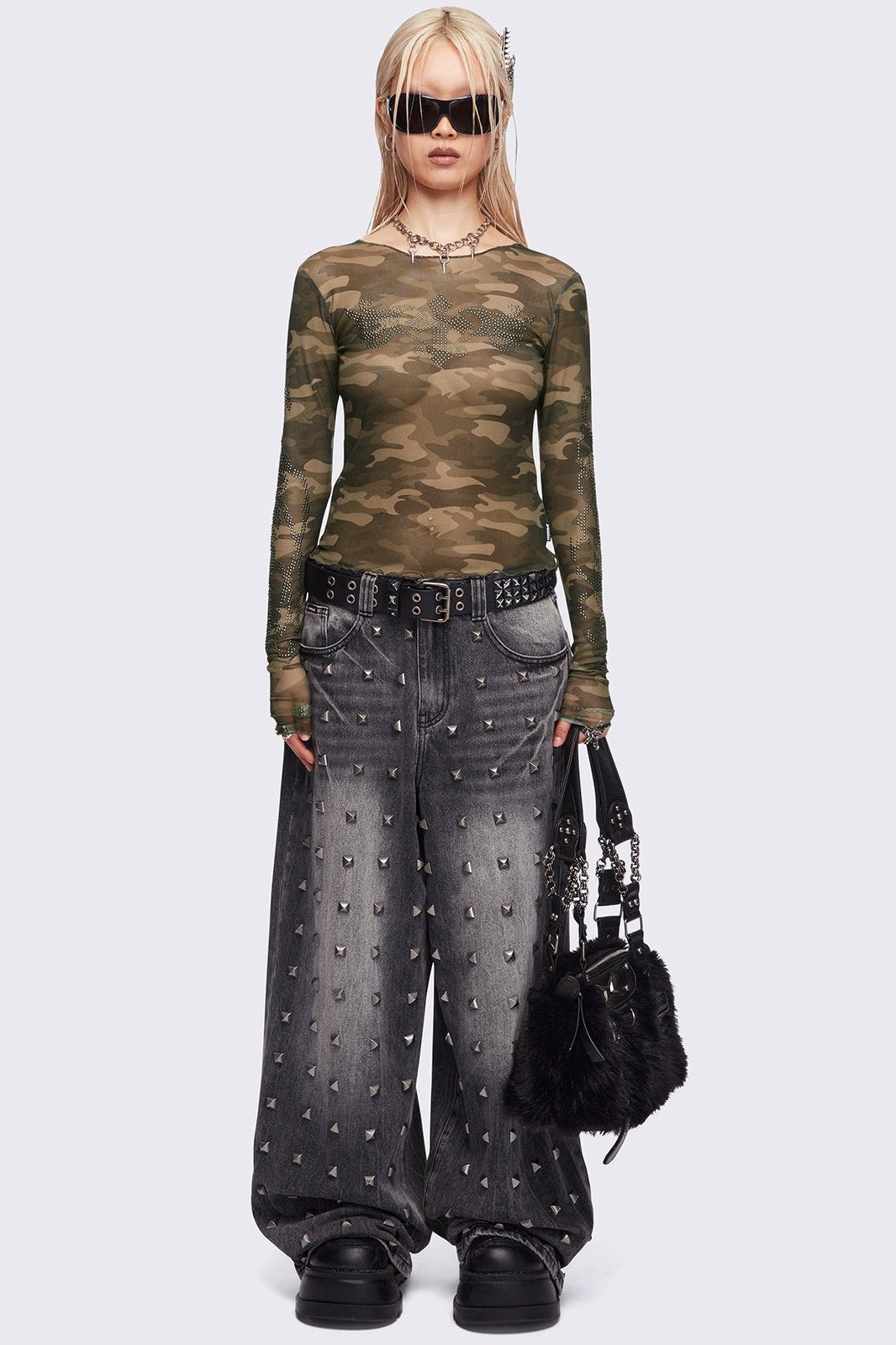 Camo Crush Mesh Top