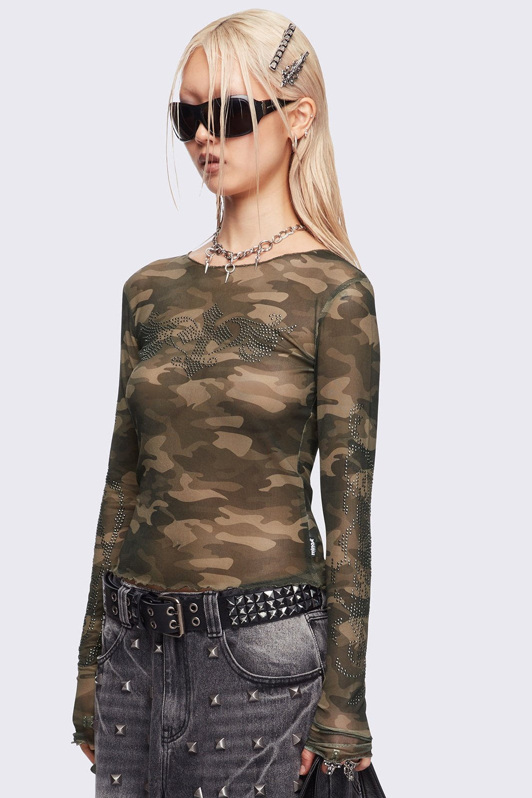 Camo Crush Mesh Top