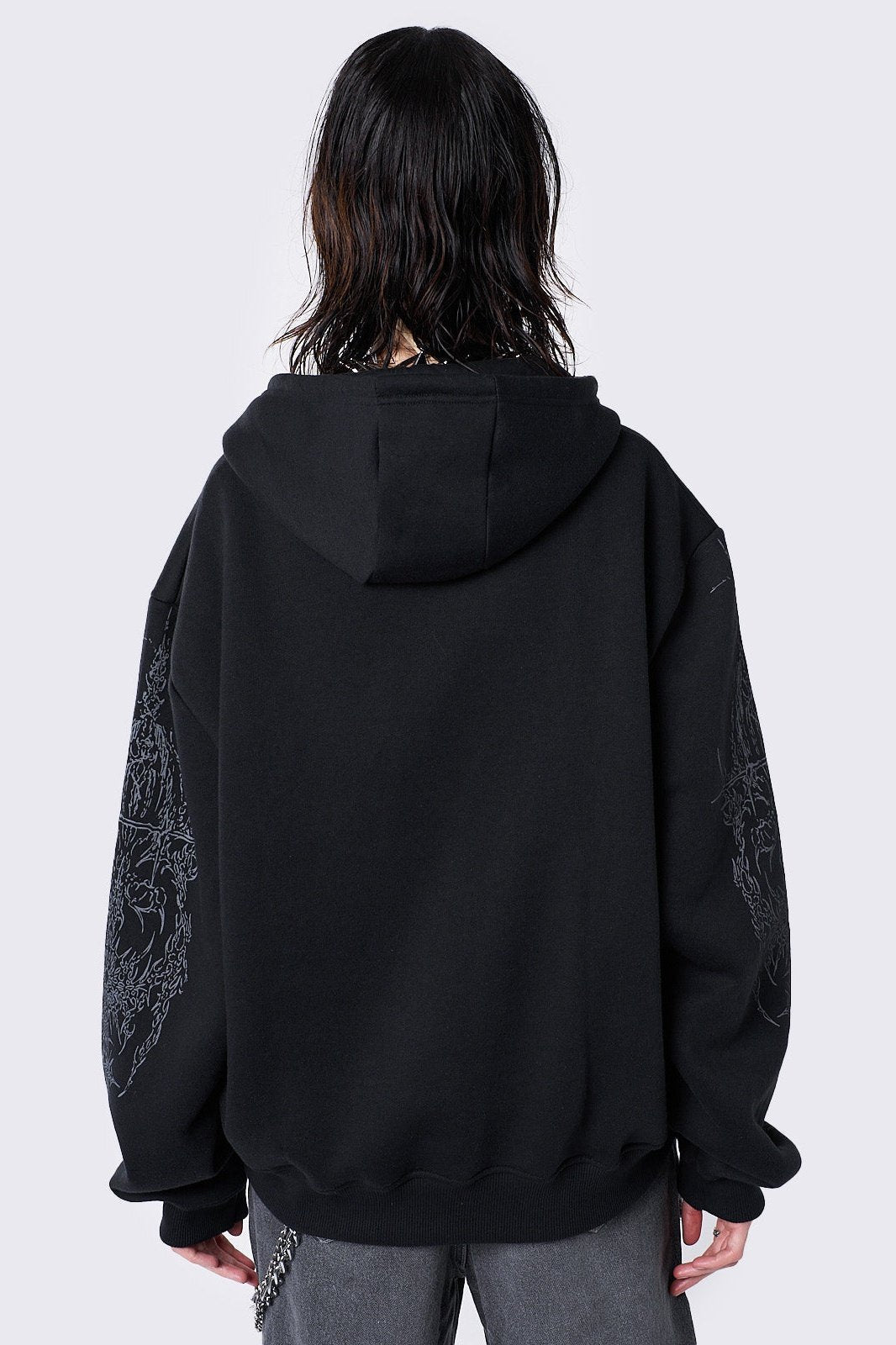 Enigmatic Black Zip Up Hoodie