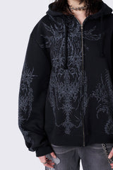 Enigmatic Black Zip Up Hoodie