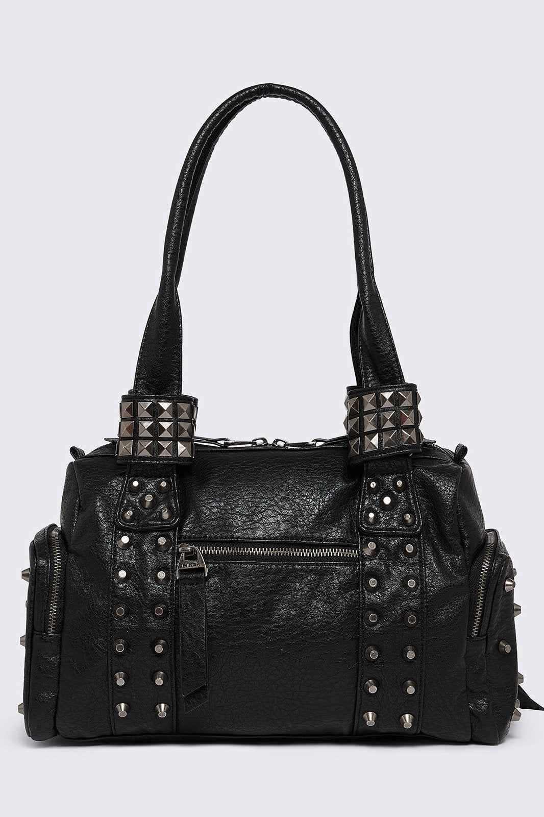 Myrrh Black Studded Faux Leather Shoulder Bag