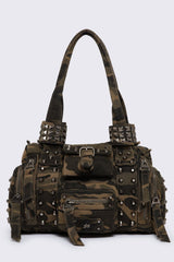 Myrrh Camo Studded Shoulder Bag